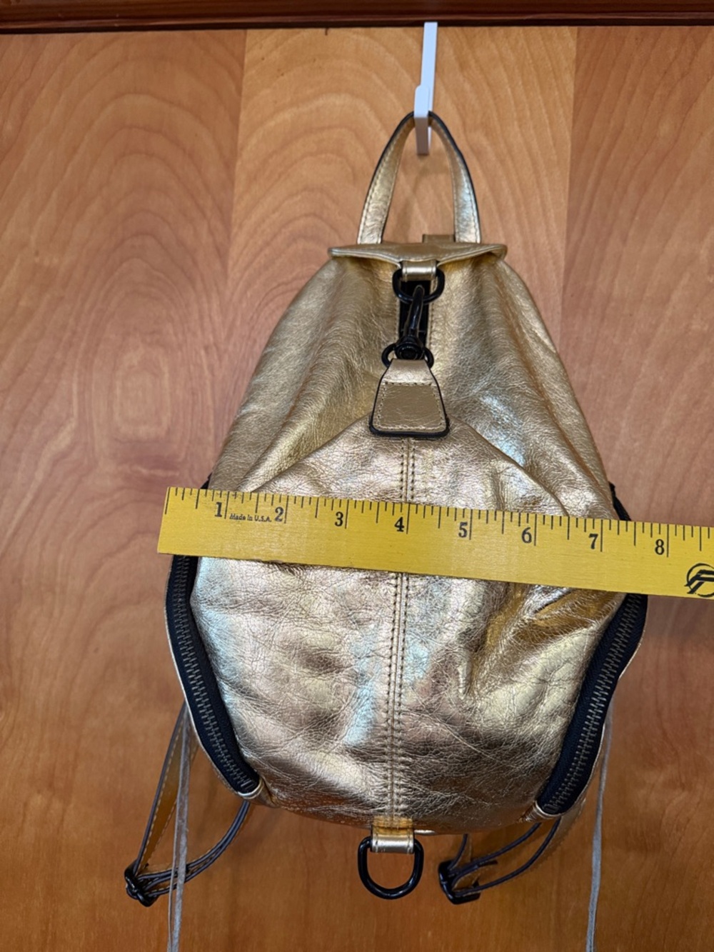 Rebecca Minkoff Metallic Gold Leather Backpack - Picture 3 of 11